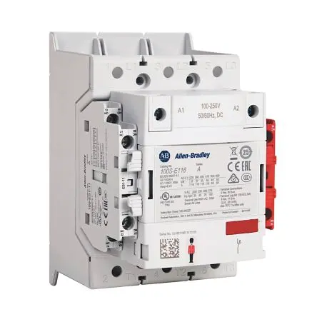 Produktfoto 1 von Allen Bradley 100S-E Schütz 100V ac/dc, 250 V ac/dc-Spule, 3-polig, 400V / 146 A 250V ac/dc 75 kW Motorsteuerung