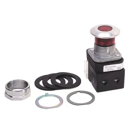 Produktfoto 1 von Allen Bradley 800T Druckschalter Rot Beleuchtet wartungsfrei Panel Ø 30 mm, 1-poliger Umschalter / 10A 600 V dc 600 V