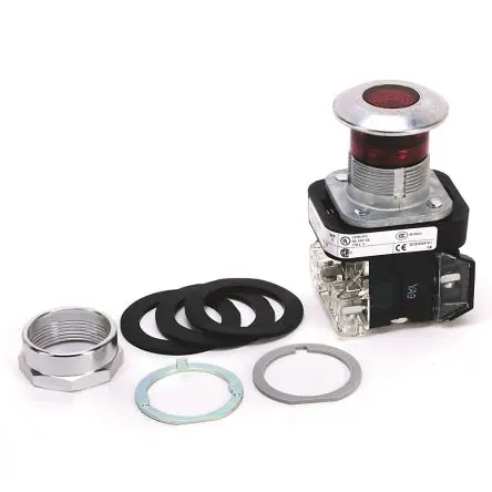 Produktfoto 1 von Allen Bradley 800T Druckschalter Rot Beleuchtet wartungsfrei Panel Ø 30 mm, 1-poliger Umschalter 600 V dc 600 V ac,