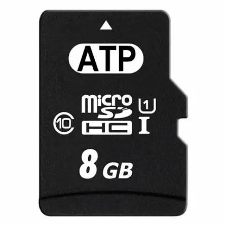 Produktfoto 1 von ATP 8 GB MicroSDHC MicroSD UHS 1 U1, Klasse 10 Industriequalität, MLC