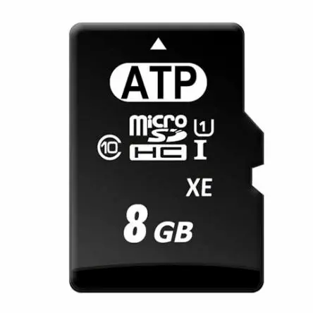Produktfoto 1 von ATP 8 GB MicroSDHC MicroSD UHS 1 U1, Klasse 10 Industriequalität, SLC