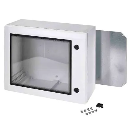 Produktfoto 1 von Fibox ARCA Polycarbonat Wandanschlusskasten Hellgrau IP65 Transparente Tür, HxBxT 222.5 mm, 600 mm x 487 mm