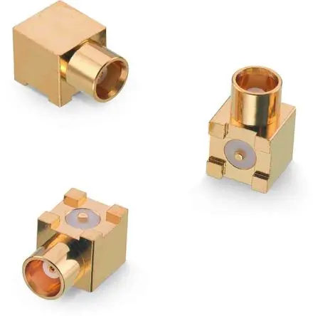 Produktfoto 1 von Wurth Elektronik WR-MCX Buchse Koaxialsteckverbinder MCX-Steckverbinder, Oberfläche, 50 Ω Lot, Standard, gewinkelt
