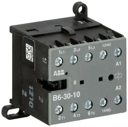 Produktfoto 1 von ABB B6 B6 Leistungsschütz 380 → 415 V ac-Spule, 3 -polig , 600 V ac / 20 A 4 kW 1 Schließer 1-Hilfskontakte