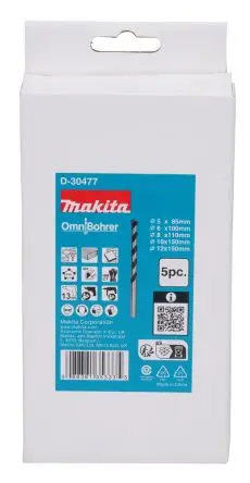 Produktfoto 1 von Makita Wolframcarbid-Spitze Drehung Satz 5 mm → 12 mm, 5-teilig für Mehrmaterial