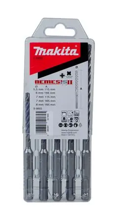 Produktfoto 1 von Makita Hartmetall SDS Satz 5.5 mm → 8 mm, 5-teilig für Mauerwerk