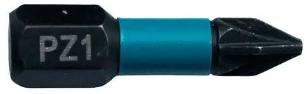 Makita 6.35 mm PZ1 Sechskant Schraubbit, Sechskant Magnet, 1-teilig, 25 mm