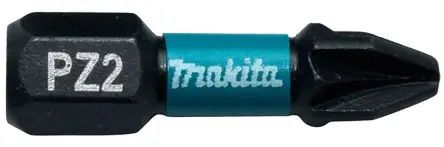 Makita 6.35 mm PZ2 Sechskant Schraubbit, Sechskant Magnet, 1-teilig, 25 mm