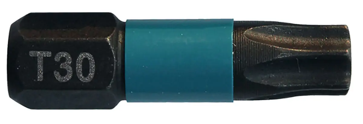Produktfoto 1 von Makita 6.35 mm T30 Sechskant Schraubbit, Sechskant Magnet, 1-teilig, 25 mm