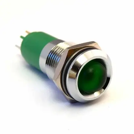 CML 192AX25X Grün Tafelmontage-Anzeige, Lötanschluss 12V ac/dc M14, IP67