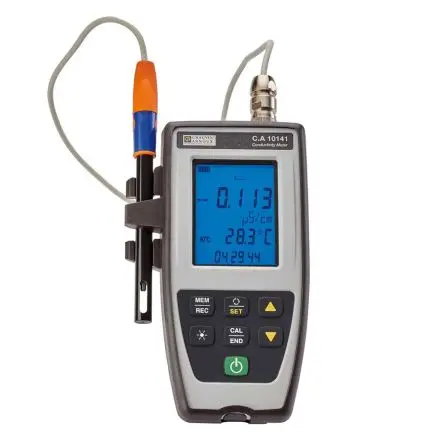 Produktfoto 1 von Chauvin Arnoux Leitfähigkeitstester, 0.05μS/cm bis 500ms/cm Batterie 0.1 μS/cm