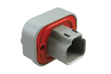 Amphenol Industrial AT15 Kfz-Steckverbinder, Flanschmontage, Kfz-Steckverbinder, Lot, Stecker, 2-polig, Grau / 1-reihig