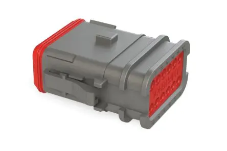 Produktfoto 1 von Amphenol Industrial AT06 Kfz-Steckverbinder, Kabel, Kfz-Steckverbinder, Crimpbefestigung, Stecker, 12-polig, Grau /