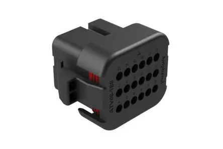 Produktfoto 1 von Amphenol Industrial ATV06 Kfz-Steckverbinder, Kabel, Stecker, Lot, Stecker, 18-polig, Schwarz / 3-reihig, Ø0.145 Zoll