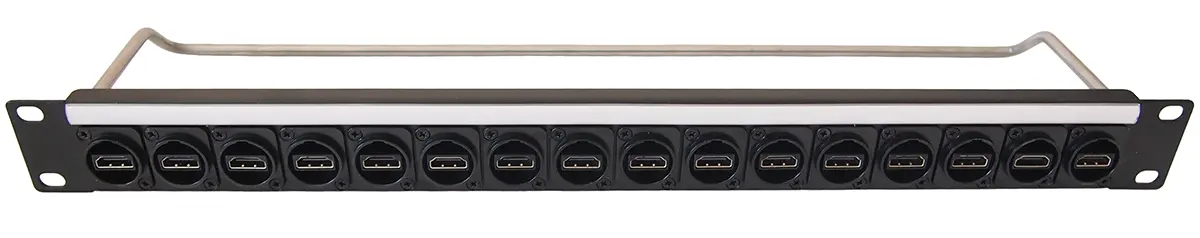 Cliff Electronics Patchfeld 3DCM XLR, HDMI A-A, 3DCF XLR, Isolierter BNC Geladenes Rack 16 Anschlüsse 1 U 98 mm