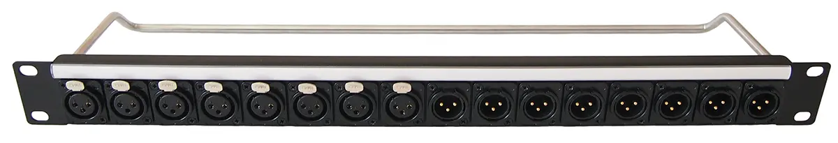 Produktfoto 1 von Cliff Electronics Patchfeld 3DCF XLR, 3DCM XLR, BNC, HDMI A-A Geladenes Rack 16 Anschlüsse 1 U 98 mm
