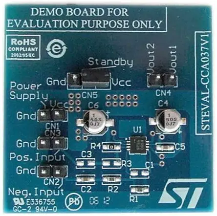 Produktfoto 1 von STMicroelectronics Entwicklungskit analog für TS4990IQT-Audioverstärker mit geringer Leistungsaufnahme, Audioverstärker,