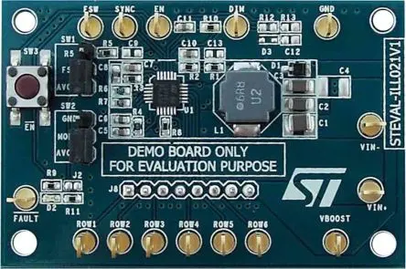 Produktfoto 1 von STMicroelectronics LED LED-Treiberevaluierungskit Demoboard zum Einsatz mit LED-Treiber, STEVAL, LED7707