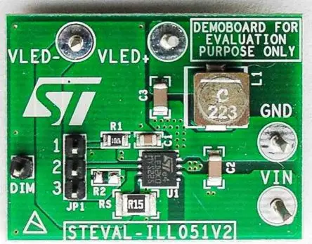 Produktfoto 1 von STMicroelectronics LED-Treiber LED-Treiberevaluierungskit Evaluierungsplatine zum Einsatz mit LED-Treiber, STEVAL,
