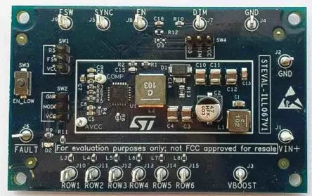 Produktfoto 1 von STMicroelectronics LED-Treiber LED-Treiberevaluierungskit Evaluierungsplatine zum Einsatz mit LED-Treiber, STEVAL,
