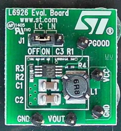 Produktfoto 1 von STMicroelectronics L6926 Entwicklungsbausatz Spannungsregler, Demoboard Energieverwaltung, für Synchroner Abwärtsregler