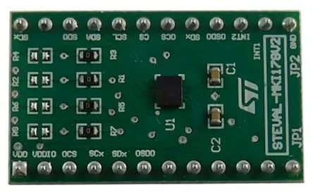 Produktfoto 1 von STMicroelectronics LSM6DSL Adapter Board für einen Standard DIL24 Sockel, Adapterplatine Entwicklungstool Sensor für