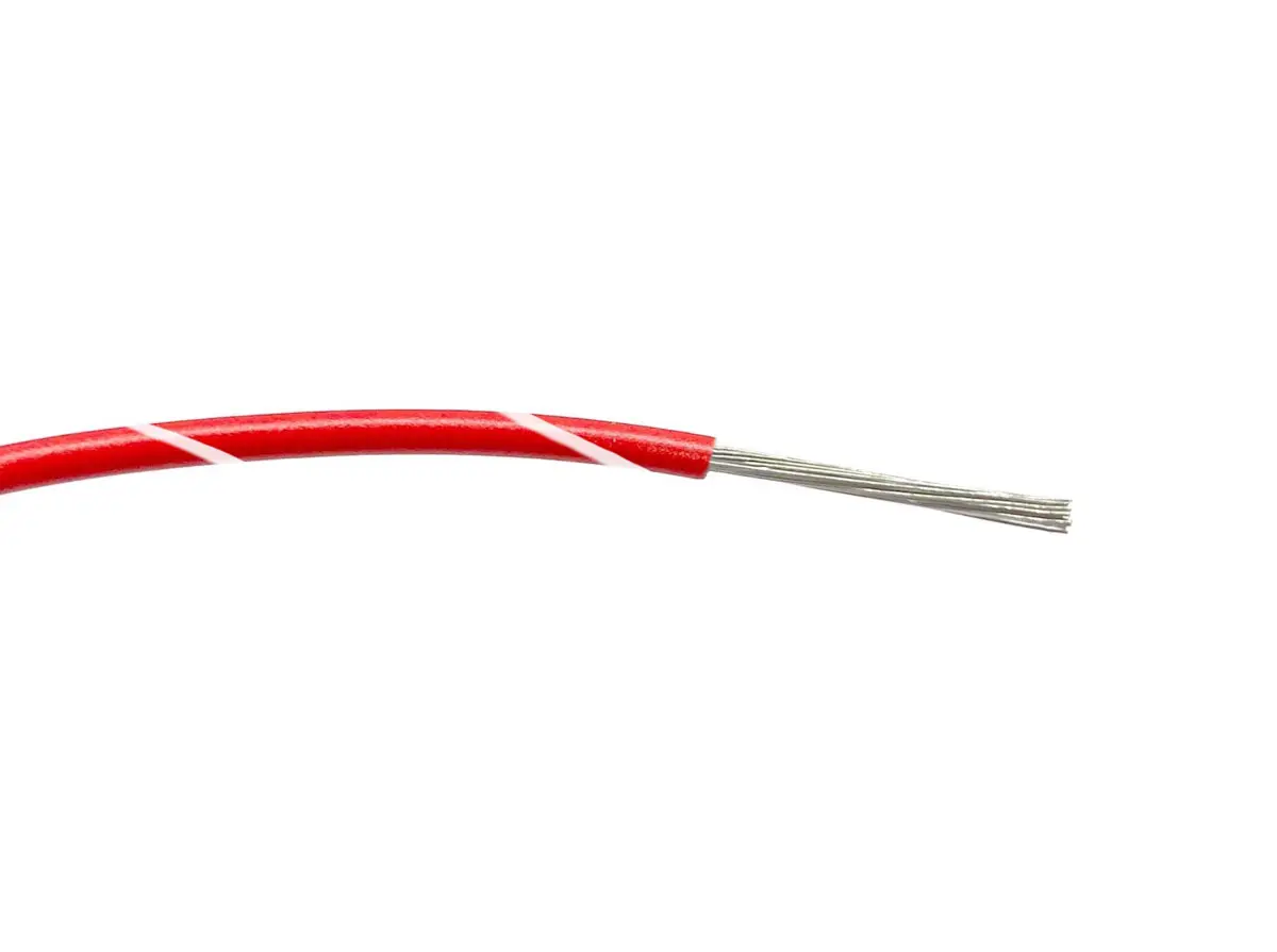 Produktfoto 1 von RS PRO Einzeladerleitung 0.5mm², 20 AWG 100m Rot/Weiß PVC isoliert Ø 1.65mm 16/0,2 mm Litzen