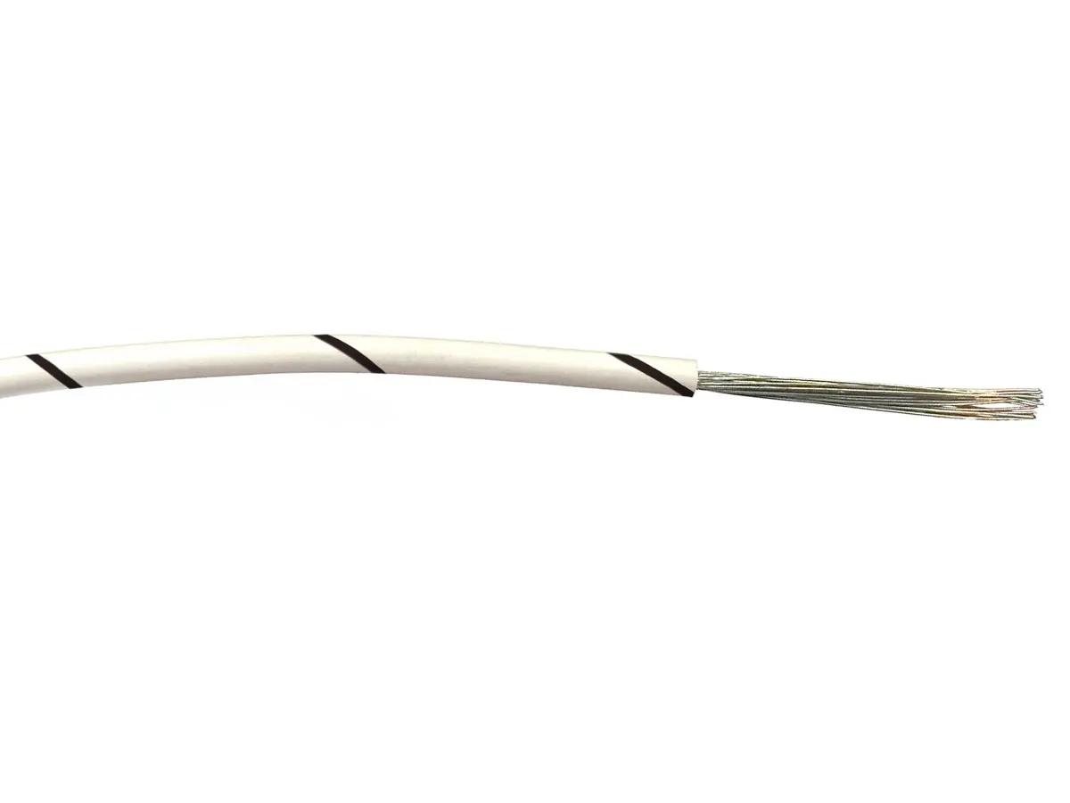 Produktfoto 1 von RS PRO Einzeladerleitung 0.5mm² 100m Schwarz/Weiß PVC isoliert Ø 1.55mm 16/0,2 mm Litzen