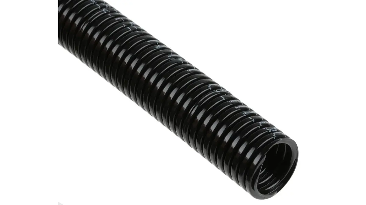 Produktfoto 1 von Adaptaflex PF Leerrohr Polyamid, Ø 34mm nom. flexibel, Schwarz A ø 34.5mm I ø 27.7mm x 10m , mit IP-Schutzklasse