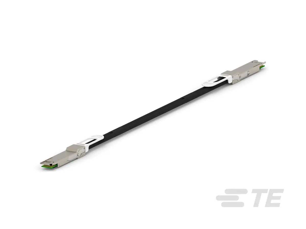 Produktfoto 1 von TE Connectivity QSFP-DD Ethernet-Kabel, 500 mm, Schwarz, Polyvinylchlorid, Polyvinylchlorid