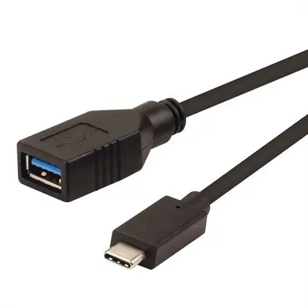 Produktfoto 1 von Roline Stecker IC-Buchse USB-Kabel, USB Typ C Buchse / USB Typ A, 150 mm USB 3.0 Schwarz