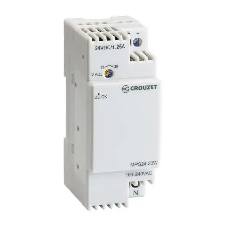 Produktfoto 1 von Crouzet MPS24 PLC-Netzteil Geschalteter Modus 100V ac, 240 V ac / 1.25 A 24V dc