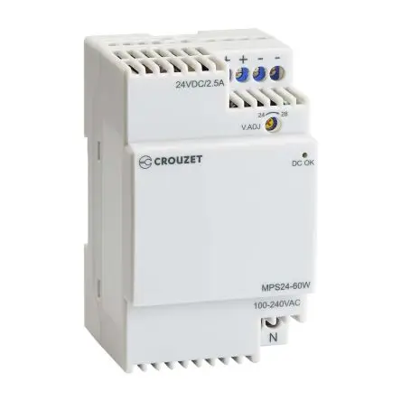 Produktfoto 1 von Crouzet DIN-Schienen Netzteil Getaktet 24V dc / 2.5A 100V ac