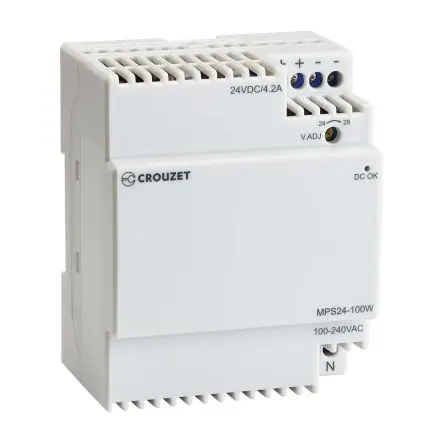 Produktfoto 1 von Crouzet DIN-Schienen Netzteil Getaktet 24V dc / 4.2A 100V ac
