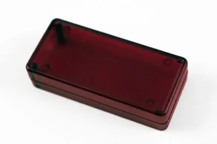 Produktfoto 1 von Hammond 1551MINI; Gehäuse; ABS; Lichtdurchlässig Rot IP54 Breite 30 mm Höhe 15.5 mm Länge 65 mm