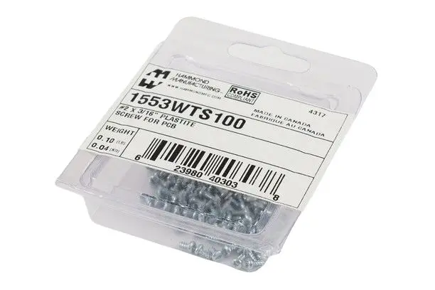Produktfoto 1 von Hammond Selbstschneidende Schraube RoHS Compliant, Stahl x 2.2 mm