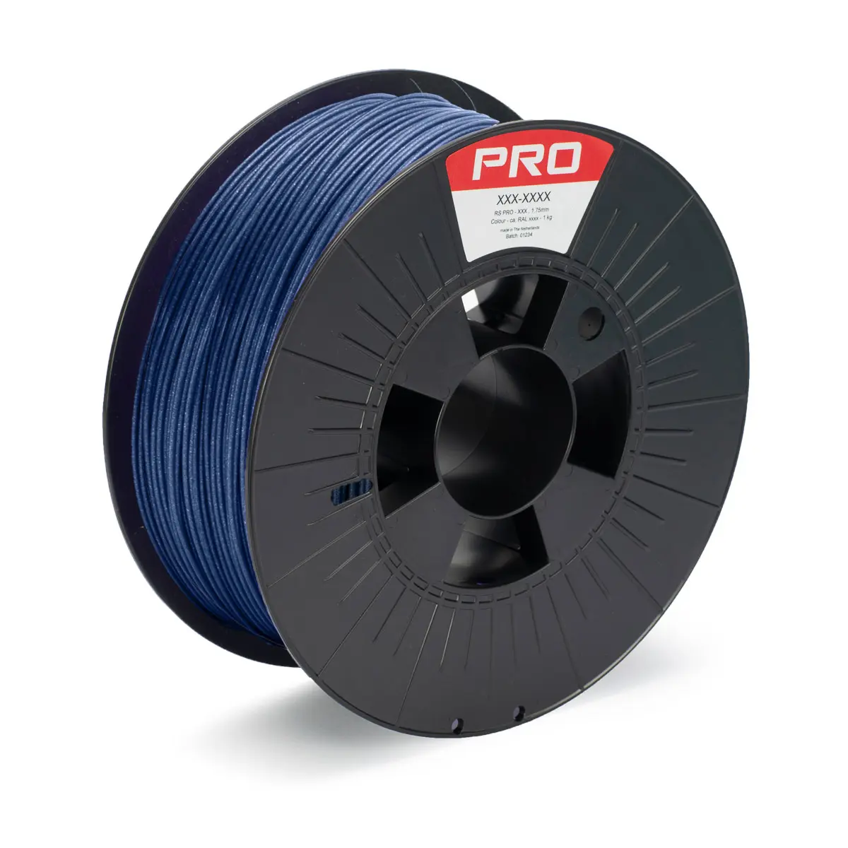 Produktfoto 1 von RS PRO Polymilchsäure 3D-Drucker Filament zur Verwendung mit Gängige Desktop-3D-Drucker, Blau, 1.75 mm, Fused Deposition