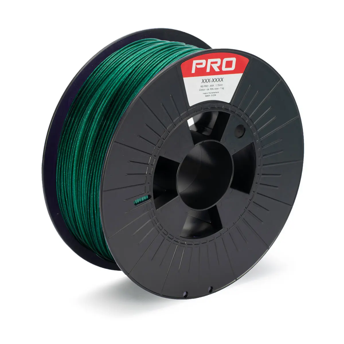 Produktfoto 1 von RS PRO Polymilchsäure 3D-Drucker Filament zur Verwendung mit Gängige Desktop-3D-Drucker, Grün, 1.75 mm, Fused Deposition