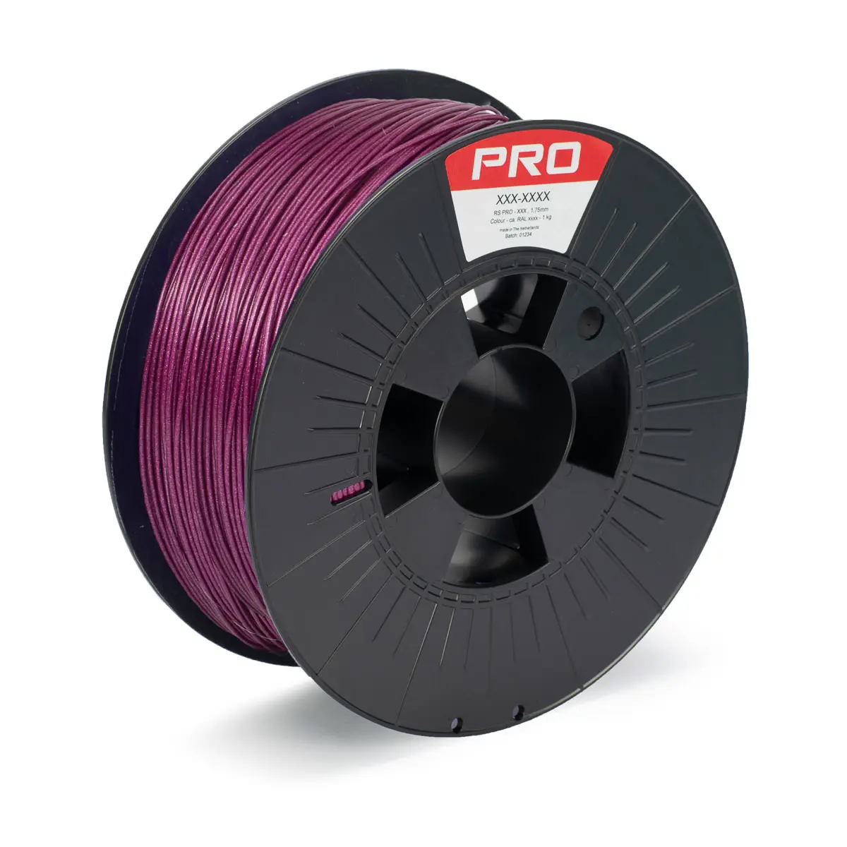 Produktfoto 1 von RS PRO Polymilchsäure 3D-Drucker Filament zur Verwendung mit Gängige Desktop-3D-Drucker, Violett, 1.75 mm, Fused
