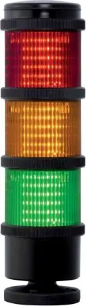 Produktfoto 1 von RS PRO LED Signalturm 3-stufig Linse Grün, Gelb, Rot 240V ac Dauer Ring 262 mm Multifunktion