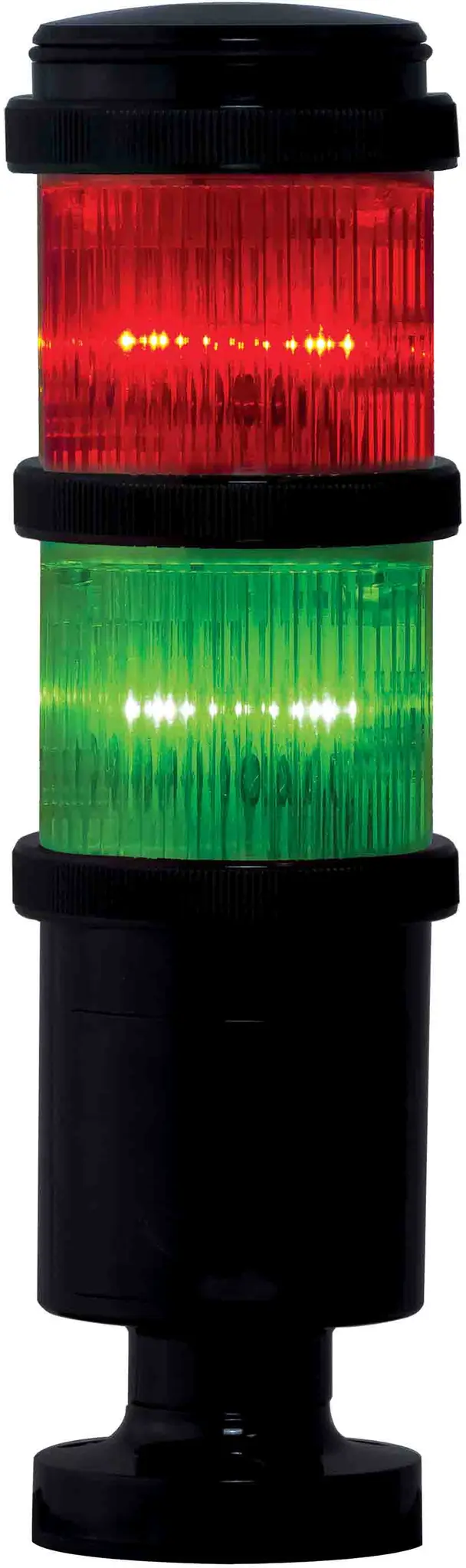 Produktfoto 1 von RS PRO LED Signalturm Linse Rot/Grün Blitz, Dauer 190mm Multifunktion