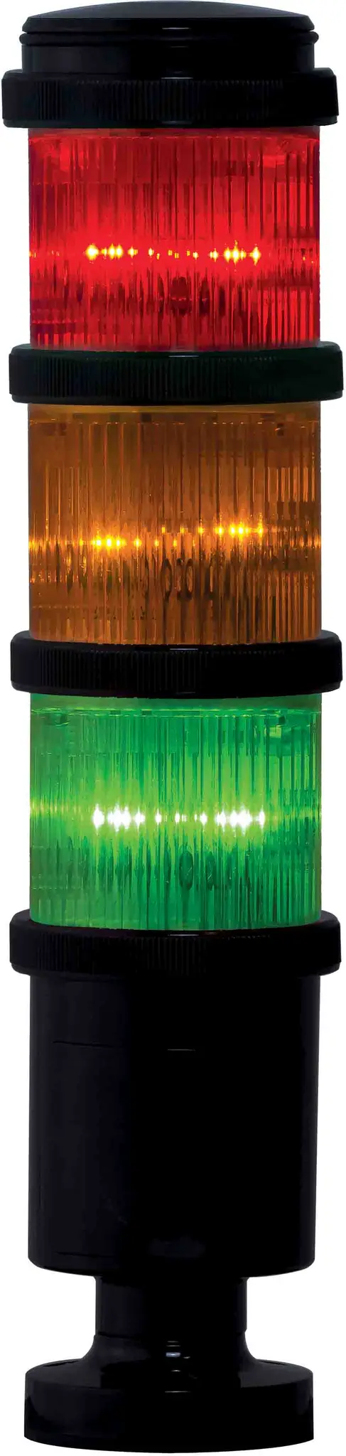 Produktfoto 1 von RS PRO LED Signalturm Linse Rot/Grün/Gelb Blitz, Dauer 237mm Multifunktion