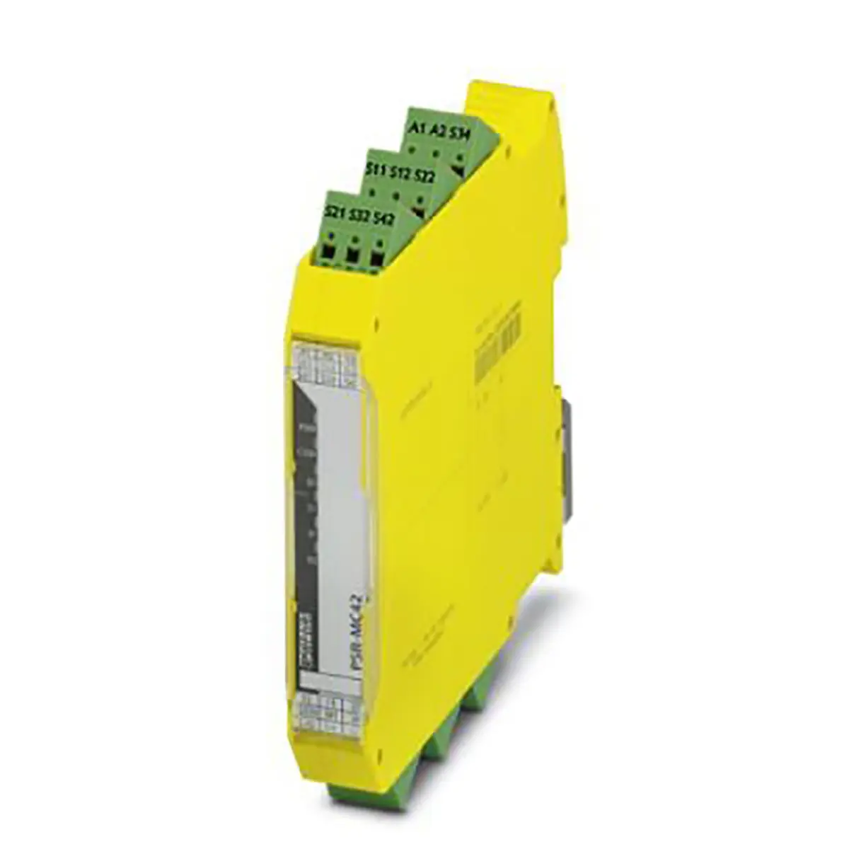 Produktfoto 1 von Phoenix Contact PSR-MC42 Sicherheitsrelais, 24V dc, 2-Kanal, 2 Sicherheitskontakte Not-Aus, 4 ISO 13849-1, Automatisch,