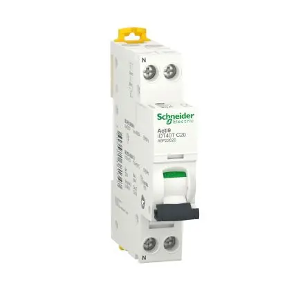 Produktfoto 1 von Schneider Electric Acti9 iDT40T Miniaturüberlastschalter Typ C, Pol 1-polig 20A, Abschaltvermögen 4.5 kA Acti9