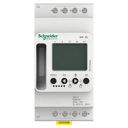 Produktfoto 1 von Schneider Electric Digital Acti9 DIN-Schienen-Zeitschaltuhr 230V ac, Wöchentlich, 2-Kanal, Schraube