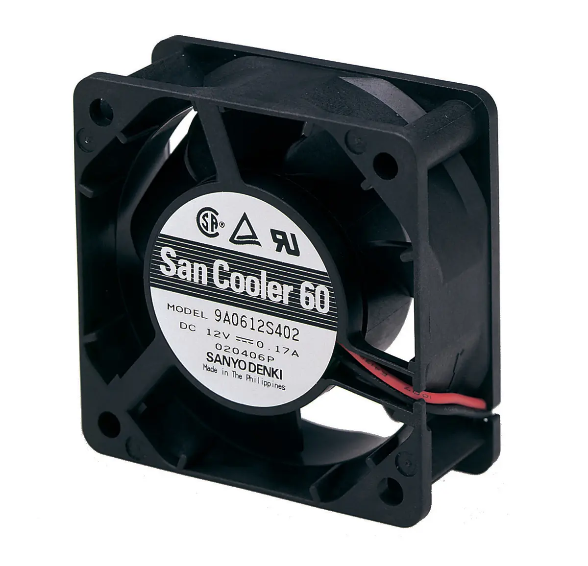 Produktfoto 1 von Sanyo Denki 9A DC-Axiallüfter, Kugellager, 12 V dc / 2.88W, 60 x 60 x 25mm, 27.6cfm