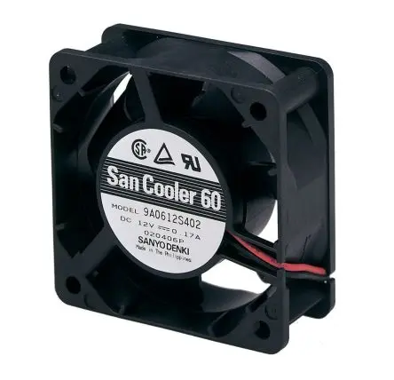 Produktfoto 1 von Sanyo Denki 9A Axiallüfter, Kugel, 12V dc / 2.88 W 240 mA, 6300 U/min, 27.6 cfm IP68 60 mm 60mm 25 mm