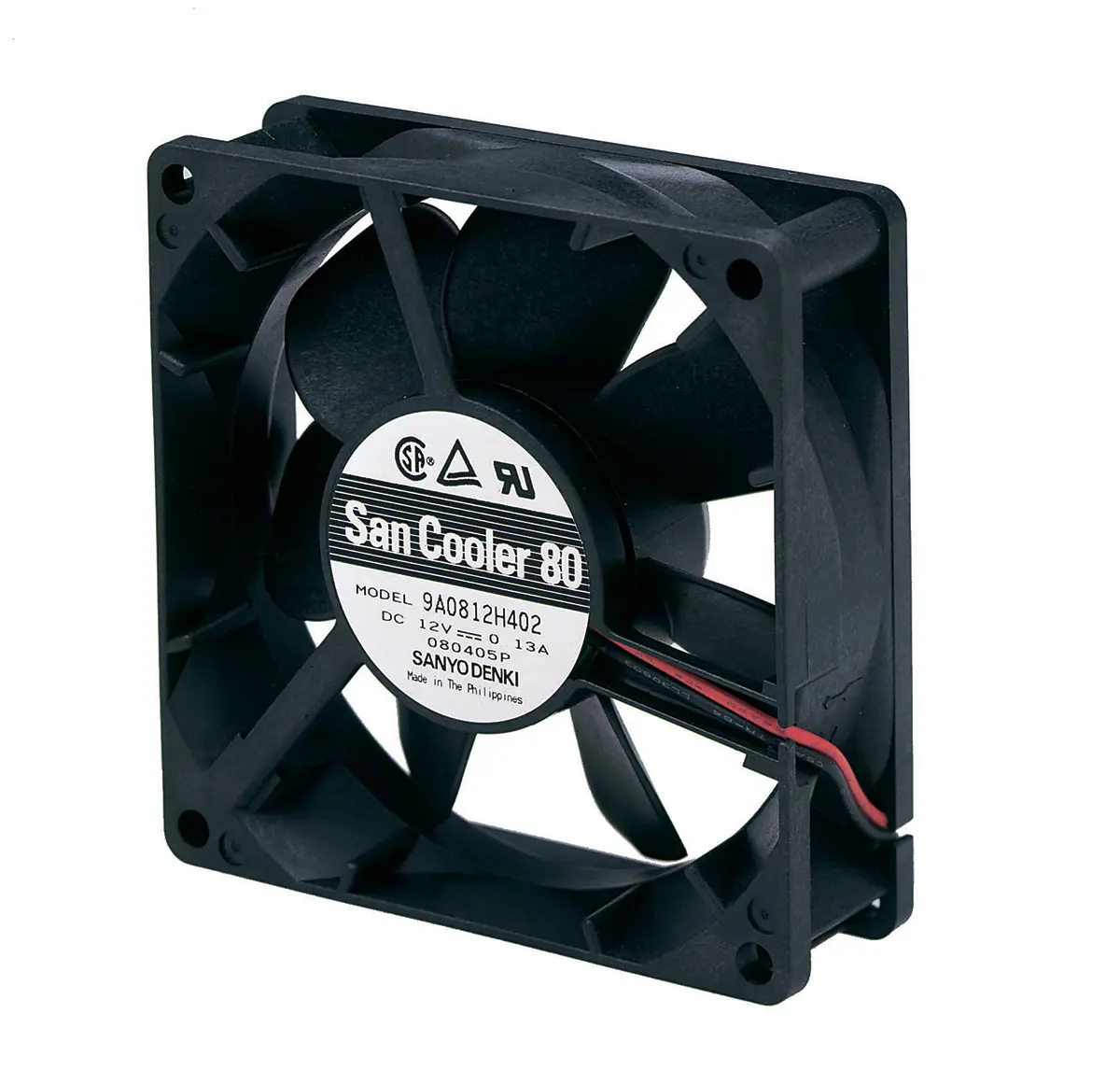 Produktfoto 1 von Sanyo Denki 9A DC-Axiallüfter, Kugellager, 12 V dc / 2.16W, 80 x 80 x 25mm, 72m³/h
