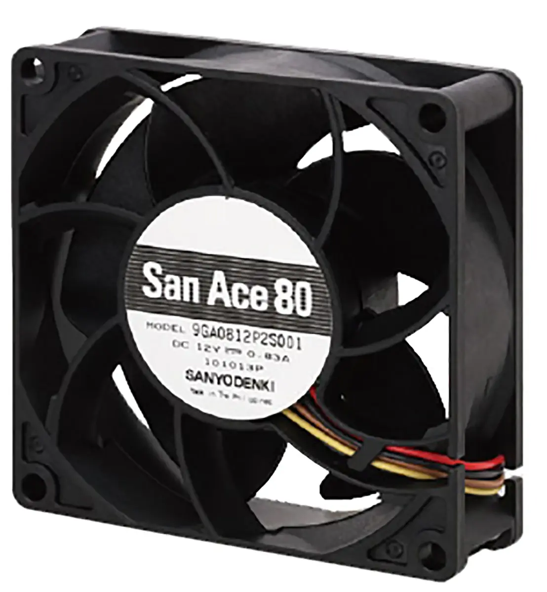 Produktfoto 1 von Sanyo Denki 9GA DC-Axiallüfter, Kugellager, 24 V dc / 10.1W, 80 x 80 x 32mm, 146.9m³/h