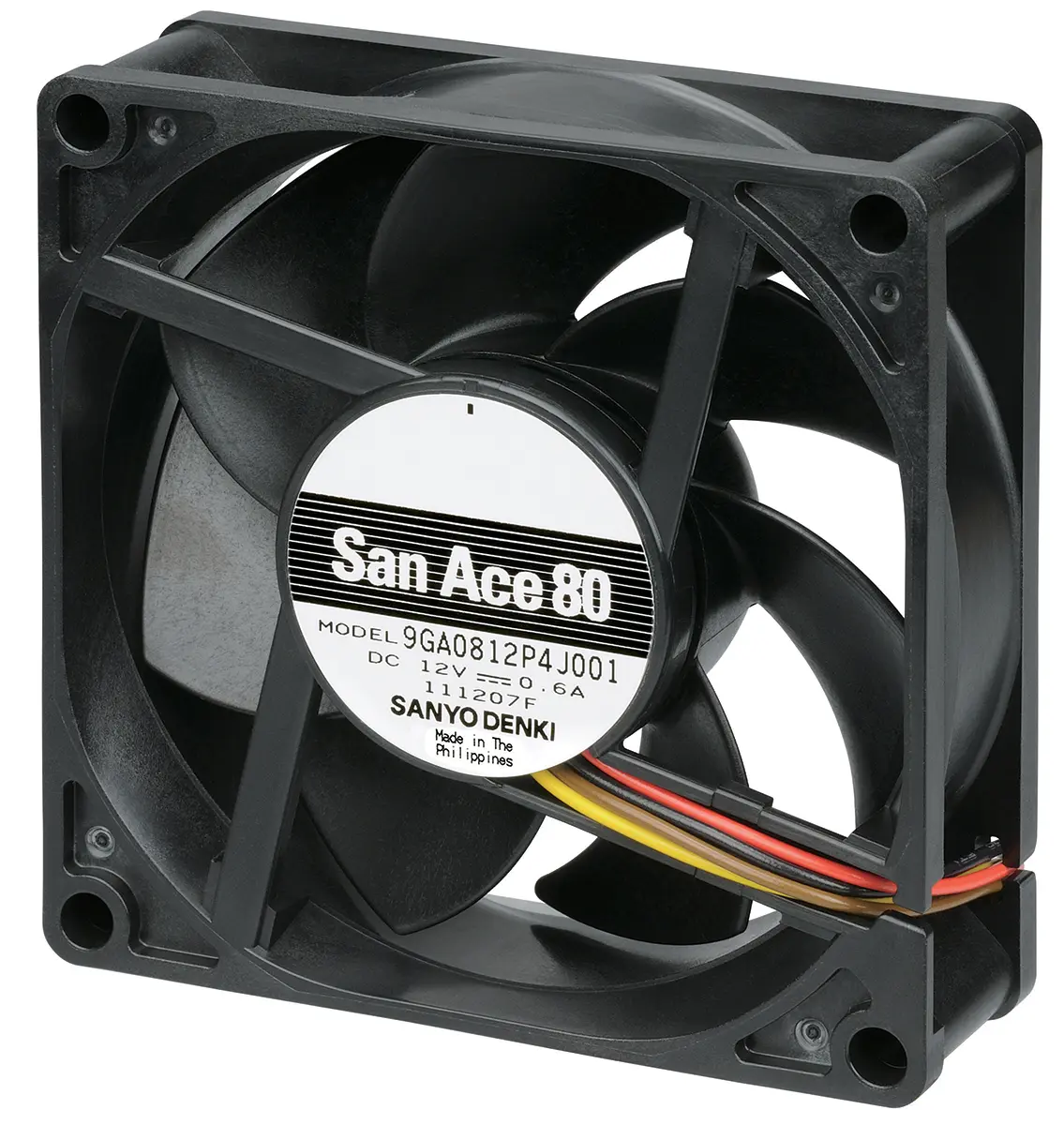 Produktfoto 1 von Sanyo Denki 9GA DC-Axiallüfter, Kugellager, 24 V dc / 2.4W, 80 x 80 x 25mm, 87.5m³/h